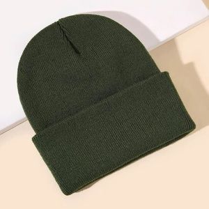 Army Green Knit Beanie Hat